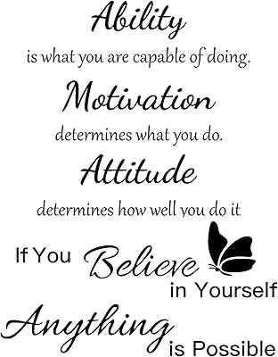 2 sheets of wall stickers in vinyl with quotes of power, motivation, attitude, believe in yourself, inspiring quote, interior decoration for desk, school, teenage classroom, bedroom (black).. Discover endless shopping possibilities at DIAYTAR NIGERIA, with budget-friendly prices and reliable delivery.