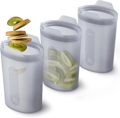 Reusable storage bags Greater Goods - Silicone containers for food storage | Sandwich containers going to the freezer, microwave and oven | Designed in Saint-Louis (average cup (lot of 3), midnight gray).. Affordable convenience is here — shop DIAYTAR Nigeria today.