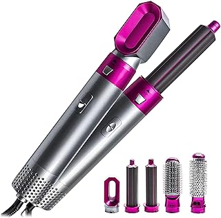 Makintech Hache 5 in 1 hairdryer, hot air brush, Airwrap Styler, negative ion comb to firm, curl and style with 5 interchangeable brushes (A- gray), Red Rose, 1.. DIAYTAR NIGERIA brings the market to your screen with thousands of affordable products delivered to your door.