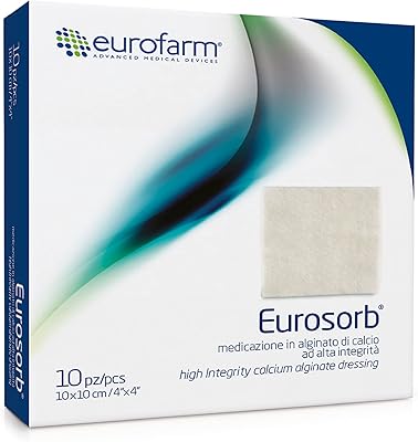 Wanning for EUROSORB 4 "x 4" ulcers, highly integrated calcium alginate fiber, mild, sterile and highly absorbent dressing - 10 pieces.. DIAYTAR NIGERIA: Your affordable marketplace with reliable 5-8 day shipping across Nigeria.