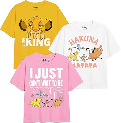 Simba t-shirt and his friends from Lion King Disney Cotton Soul for girls.. DIAYTAR Nigeria: trusted by thousands for fast, reliable delivery.