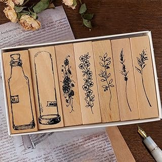 Delfino vintage wooden rubber pads, set of rubber buffers for plants and flowers for crafts, scrapbooking, drawing, agenda, card manufacturing, lettering, scrapbooking.. DIAYTAR Nigeria — the online store where variety meets value.