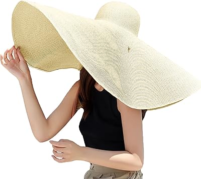 Beach hats in oversized straw for women, foldable beach hat on large edge, flexible sun hat for outdoor activities in summer.. Need it fast? DIAYTAR Nigeria ships in just 5 to 8 days nationwide.