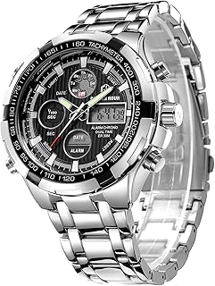 Analog-numeric luxury watch in GOLDEN HOUR for men stainless steel.. Need something fast? Order it now from DIAYTAR Nigeria.