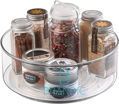 Organizer of Brandic Anti-slip Lazy Susan kitchen storage organizer, transparent plastic, BPA-free, rotary spice organizer for cabinet, pantry, fridge, counter, cosmetics.. Discover endless shopping possibilities at DIAYTAR NIGERIA, with budget-friendly prices and reliable delivery.