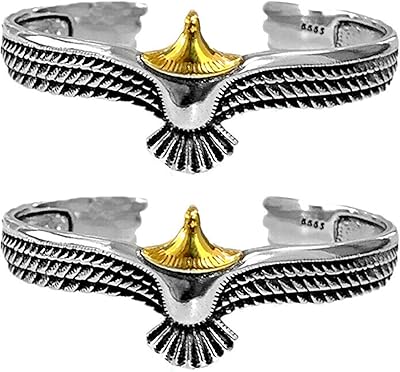 2021 New STERLING STERLING STERLING SONLING BRACELET with open end and Eagle pattern, classic rock punk for men and women (B).. Enjoy the simplicity of shopping with DIAYTAR NIGERIA, offering vast choices delivered in just 5-8 days.