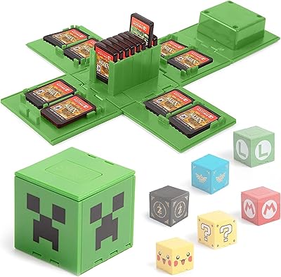 Gaming storage case for Nintendo Switch - Switch Cube Storage Cube Player Game Carte Player for Nintendo Switch with 16 locations for play cards, by Sgaloge (Mc Green).. DIAYTAR NIGERIA promises affordability and variety with every purchase, delivered in 5-8 days.