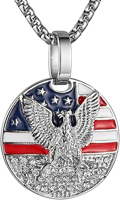 Hzman Men Collar in 18 -carat gold stainless stainless stainlessness with an American eagle -shaped identity plate and flag, Cz.. Transform your online shopping experience with DIAYTAR NIGERIA's affordable and diverse marketplace.