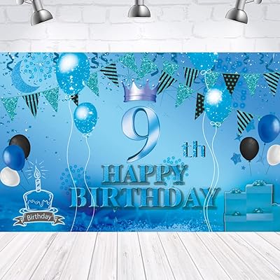 Banner of backdrop "Happy 9th Anniversary" Highlight Blue of the sign.. DIAYTAR NIGERIA brings online shopping to every Nigerian with affordable prices and reliable shipping.