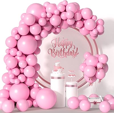 Pink ball set together from 114 pastel pink balloons, size 5 10 12 18 inches in different sizes for birthday parties, weddings, birthdays and gender revelation celebrations.. Shop with confidence at DIAYTAR NIGERIA, enjoying competitive prices and delivery within 8 days.