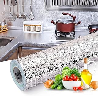 Urbaza-Wallpaper Kitchen Stickers 1PC Auto-Adhesive Kitchen Kitchen Stickers Aluminum Waterproof Kitchen Kitchen Aluminum Leaf (61cm x 300cm).. DIAYTAR NIGERIA connects you with what you need at prices you'll love, delivered within 8 days.