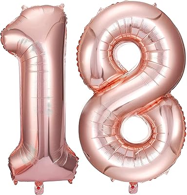 Kastwave 101.6 "Ballons in pink gold 18 numbers of giant confetti in mylar 18th anniversary party supplies 18th anniversary party to use as a photo accessories.. Be part of Nigeria’s most trusted online shopping experience — DIAYTAR Nigeria.