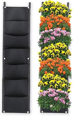 Vertical hanging planter with 7 pockets, garden culture bag with wall mounting, patio wall decoration for interior and exterior garden, cultivation of strawberries, trendy grass, black.. Nigeria's most loved e-commerce platform delivers affordable shopping solutions to your doorstep.