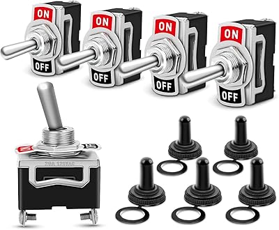 Night 90012E-Robust rocking switch 15A 250V 20A 125V SPST 2 PINPS STOR/METAL METAL STOP Bats-Sourris Waterproof Capuchon of 5, 2 years warranty.. DIAYTAR NIGERIA: Your trusted marketplace that combines variety, affordability and reliable shipping.
