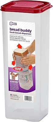 BREAD BUDDY BUBDDY BREADS BOOK - Fresh bread conservation container, plastic sandwich bread dispenser, red cover, 1 package of 1.. Discover the perfect shopping balance at DIAYTAR NIGERIA with competitive prices and prompt delivery.