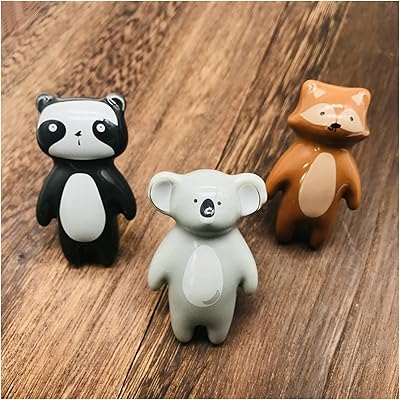 Flyi vintage door button 1 ceramic piece koala panda fox image cartoon animal animal animal handle handle decoration door handle door with screws (color: panda).. Discover a new way to shop with DIAYTAR NIGERIA's comprehensive marketplace and quick delivery options.