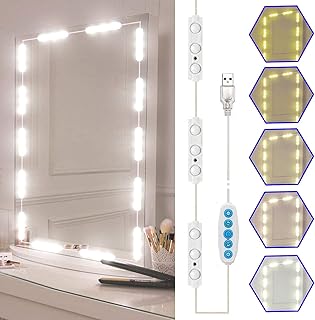 LED light strip for makeup mirror, 5 adjustable colors, LED lights for courtesy mirror, mirror lighting kit, Hollywood decor.. Save time and money with DIAYTAR Nigeria’s online store.