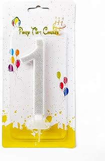 Party Time 1 piece Birthday candles with silver glitter with joyful figures.. Shop confidently with DIAYTAR NIGERIA, offering affordable prices and reliable delivery within a week.