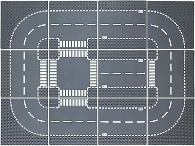 Basic plates homikiddy road for city road construction blocks, 12 city street plates