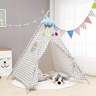 Large interior and outdoor Roman play tent for children, double window tent, washable foldable conical tent - children's game tent (carpet not included).. DIAYTAR NIGERIA brings online shopping to every Nigerian with affordable prices and reliable shipping.