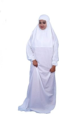 Prayer prayer in parakath cotton for women with hijab attached (white, one size), white, one waist.. Experience DIAYTAR NIGERIA, where extensive product variety meets pocket-friendly prices and reliable delivery.