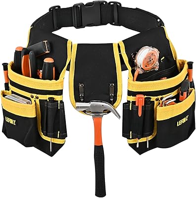 Tool belt, 26 men's pockets, removable and adjustable tool bag for electricians, carpenters, construction, work apron and utility belt.. DIAYTAR NIGERIA: Where quality meets affordability, with thousands of products delivered in less than 8 days.