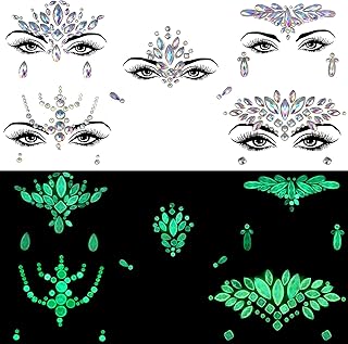 Tepengdie 5 pieces of night precious stones for the face, glitter for the face in rhinestones, stickers for the face in crystals for the eyes, temporary self-adhesive temporary tattoos for the body for the party (pattern A).. DIAYTAR NIGERIA connects you with thousands of products at competitive prices, delivered within a week.