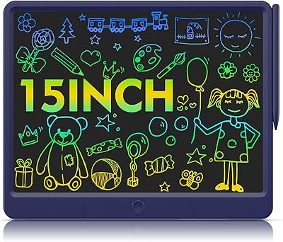 LCD Wikui writing tablet for children, 15 -inch colored electronic drawing board, educational birthday gift for 3 4 5 6 7 8 years old (dark blue).. DIAYTAR NIGERIA: Where shopping dreams become reality with affordable prices and prompt shipping.