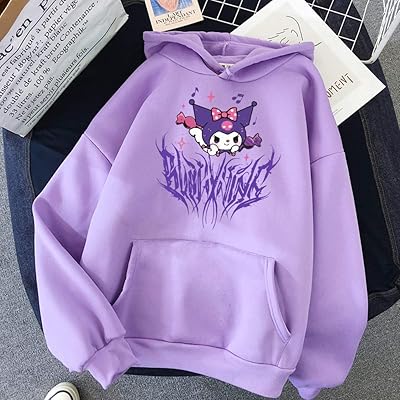 Cute and funny kurome printed hoodie, Harajuku cartoon, autumn street, short sleeves, round neck, sweet girl (color: 15, size: xl).. DIAYTAR NIGERIA: Empowering Nigerians with access to affordable products delivered within 8 days.