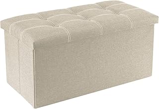 Ottoman storage bench Foldable storage boxes and footrests bench and padded shot with space with space.. Get your essentials without leaving home — thanks to DIAYTAR Nigeria.