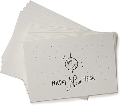 Black Greeting Cards Tabby Studio Ball Drop Happy New Year - Set of 24 virgin cards with envelopes.. Click, pay, receive — DIAYTAR Nigeria makes online shopping seamless.
