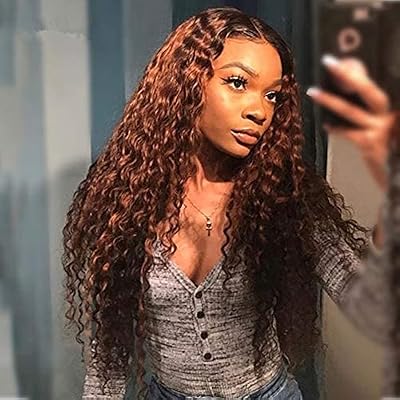 Wandpy border wig for black women, curly human hair wig with frontal closure, wet wavy human hair wig (brown).. DIAYTAR NIGERIA: Revolutionizing accessibility to quality products at budget-friendly prices across Nigeria.