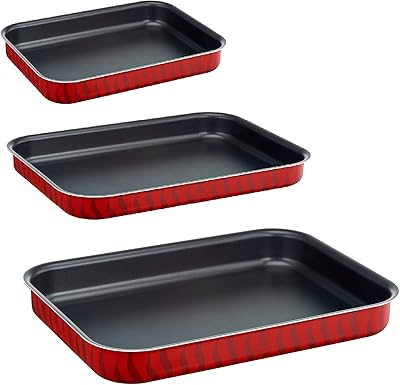Tefal Specialists set with rectangular oven, black/red, 3 pieces, J1325682.. DIAYTAR NIGERIA: Where every Nigerian finds what they need at prices they can afford, delivered promptly.