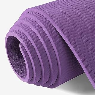 High quality durable non -slip yoga mat, environmentally friendly for indoor/outdoor exercises and training with transport bag and transport strap, 6 mm - Violet.. DIAYTAR NIGERIA: Your affordable gateway to thousands of products delivered within a week.