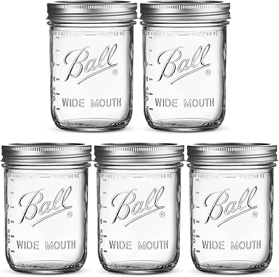 Mason jar with large opening 16 oz [pack of 5] with covers and mason jar strips, Mason 16 oz jars - For canning, fermentation, stripping - jar decor - microwave/freezing/dishwasher + sewanta -bocal opener.. Experience the joy of convenient shopping with DIAYTAR NIGERIA's vast selection and quick delivery service.