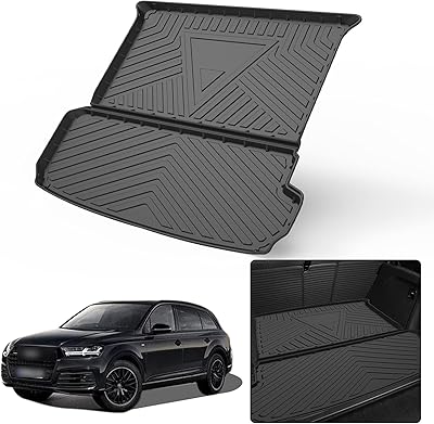 Elsitler Cargo Liner For Q7 2021 2022 2023 - Black TPO All Robust and Waterproof Seasons Compatible with Audi Q7 2017 2018 2019 2020 2021 2023.. DIAYTAR NIGERIA delivers on convenience and affordability with our reliable nationwide shipping.