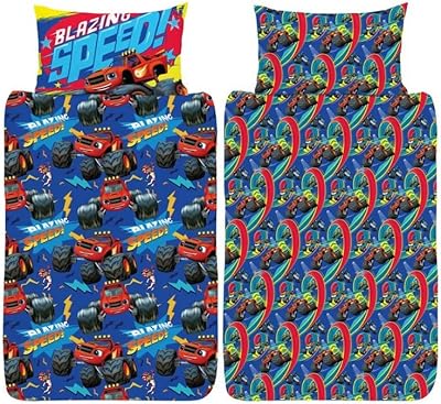 Simple duvet cover printed Blaze and Monster Machines - Speed ​​Design - Reversible under official license.. DIAYTAR NIGERIA: Your trusted e-commerce partner with extensive product choices and affordable delivery.