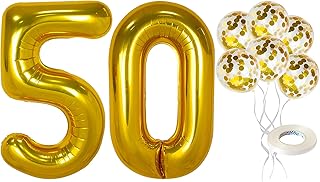 50 Balloons Golden Figures with CONFETTIS large in 40 "gold leaf of 40".. DIAYTAR NIGERIA: Connecting Nigerians with their needs through our affordable and diverse marketplace.