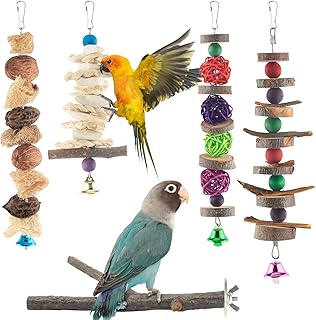 Chey toys for birds, pack of 5 toys for natural wood wigs, hung parrot cage toy, support for small birds, condures, calopsittes, parrots, inseparable, parakeets.. No stress, just speed — DIAYTAR Nigeria ships in days.