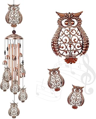 Wind Habs Wind Habs Carillons Portable for interior and exterior decoration with 4 aluminum tubes, 6 bells and 7 owls for the house, gifts, porch, festivals, garden decoration.. With DIAYTAR Nigeria, your wishlist becomes reality, fast.