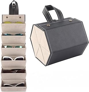 Organizer of sunglasses foldable in PU in PU, storage box for multiple suspension glasses, portable glasses support, black 6 pairs.. Enjoy deals you can’t resist and delivery you can trust — DIAYTAR Nigeria.