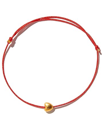 Brillant gold plated bracelet Naz collection, 6 mm, heart shape with red wire, gold plated.. Great finds. Great prices. Fast shipping. That’s DIAYTAR Nigeria.