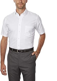 Shirt dressed in united popline with short sleeves for men van Heusen.. DIAYTAR NIGERIA: Where affordable shopping meets reliable nationwide delivery in less than a week.