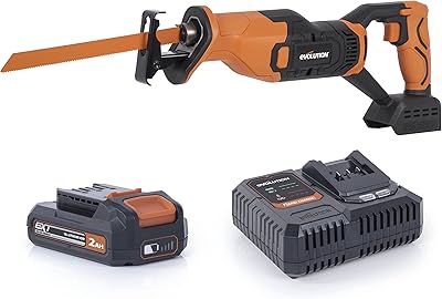 Interchangeable saw Evolution Power Tools R150RCP-Li multi-material cutting saw R150RCP-Li-includes a 2 Ah battery, a charger, 2 interchangeable saw blades.. DIAYTAR NIGERIA: Where affordability meets variety, with thousands of products delivered in less than 8 days.