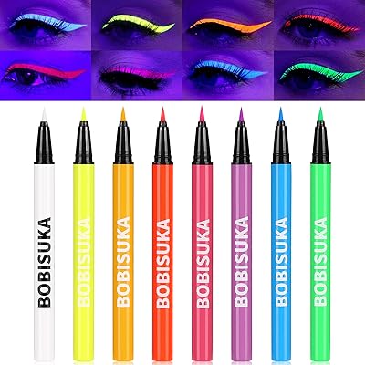 8 colors UV Glow Liquid Eyeliner Pen Eye-Liners in color.. Discover endless possibilities with DIAYTAR NIGERIA's comprehensive selection and reliable shipping.