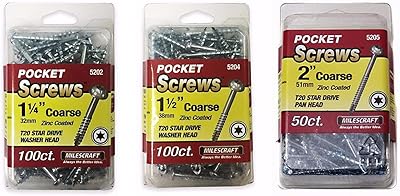 Lot of Milescraft pocket hole screws - includes 100 pieces of 1.5 ", 100 pieces of 1.5" and 50 pieces of 2.5 "in total 250 CT T20 Star - Round head screws.. DIAYTAR Nigeria is your reliable online shopping destination offering an extensive range of products across all categories. Enjoy fast nationwide delivery in just 5 to 8 days and some of the lowest prices in the market.
