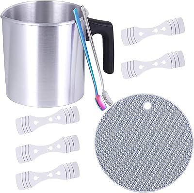 Candle fusion pot, Plastic Alecdon candle manufacturing kit of 2 pounds, aluminum pouring pitcher for the manufacture of candles, wax fusion jar with heat resistant handle and spout.. Shop the smart way with DIAYTAR NIGERIA's extensive selection and budget-friendly nationwide delivery.