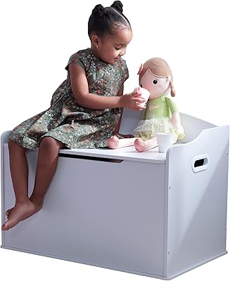 Kidkraft Austin wooden toy chest with safety hinge cover, white, gift from 3 years old.. Your complete shopping companion, DIAYTAR NIGERIA offers extensive selection delivered within the week.