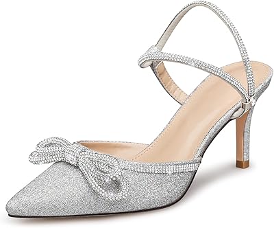 Comfortable shoes with high heels and pointed ends for women, with ankle flange and bow tie, wedding dress shoes.. DIAYTAR NIGERIA makes online shopping accessible to all with budget-friendly prices and reliable delivery.