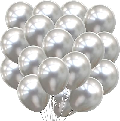 Kit of silver chromed latex balloons - Package of 30 silver metallic balloons for arch decoration | Silver balloons for graduation decoration | Latex balloons for birthday, wedding, house and office.. Navigate countless options with DIAYTAR NIGERIA's comprehensive marketplace and budget-friendly shipping.